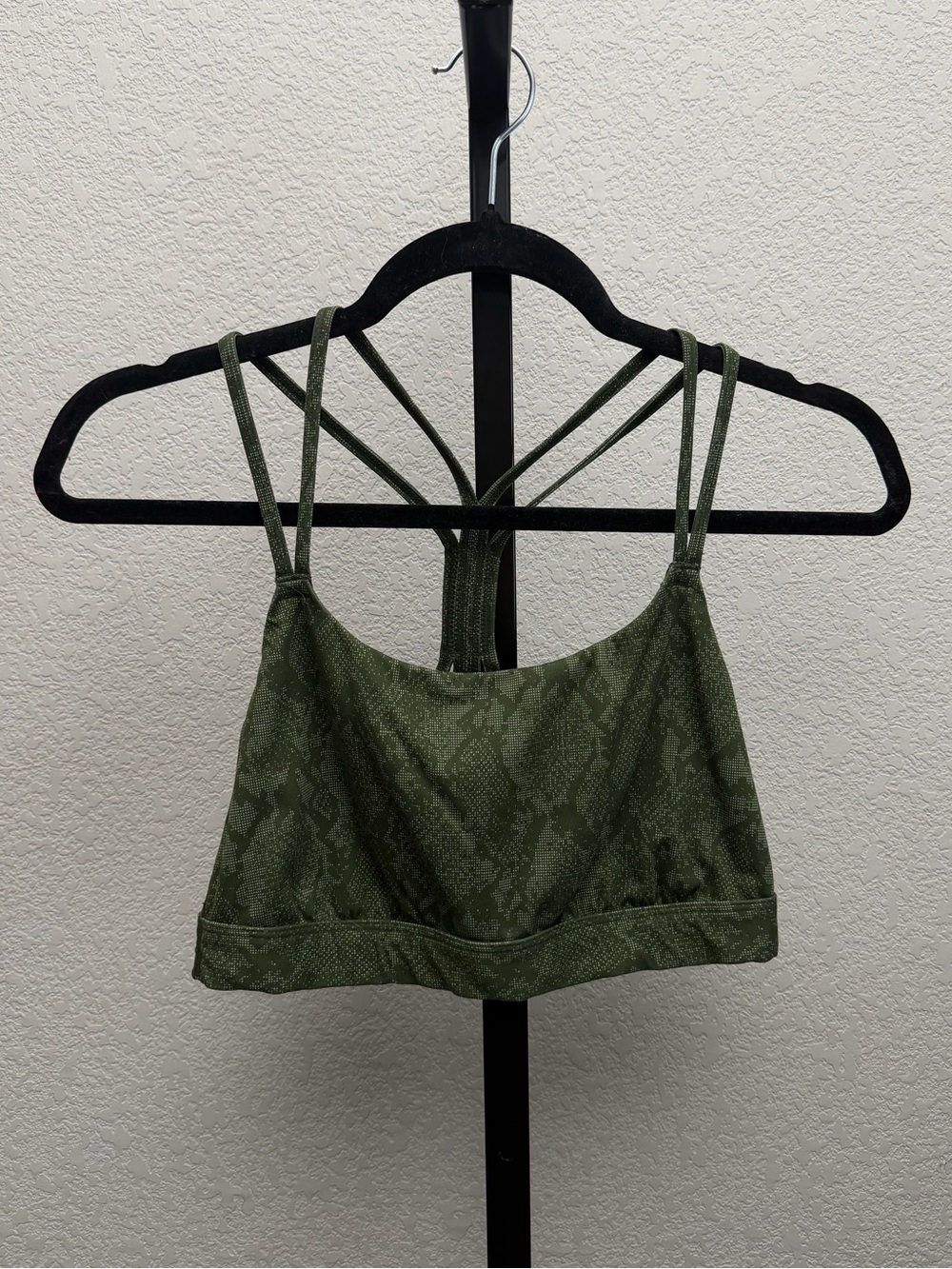 All in Motion Women’s Olive Green Snake-Print Strappy Sports Bralette